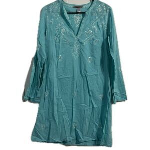 Peppermint Bay Aqua Embroidered Dress‎